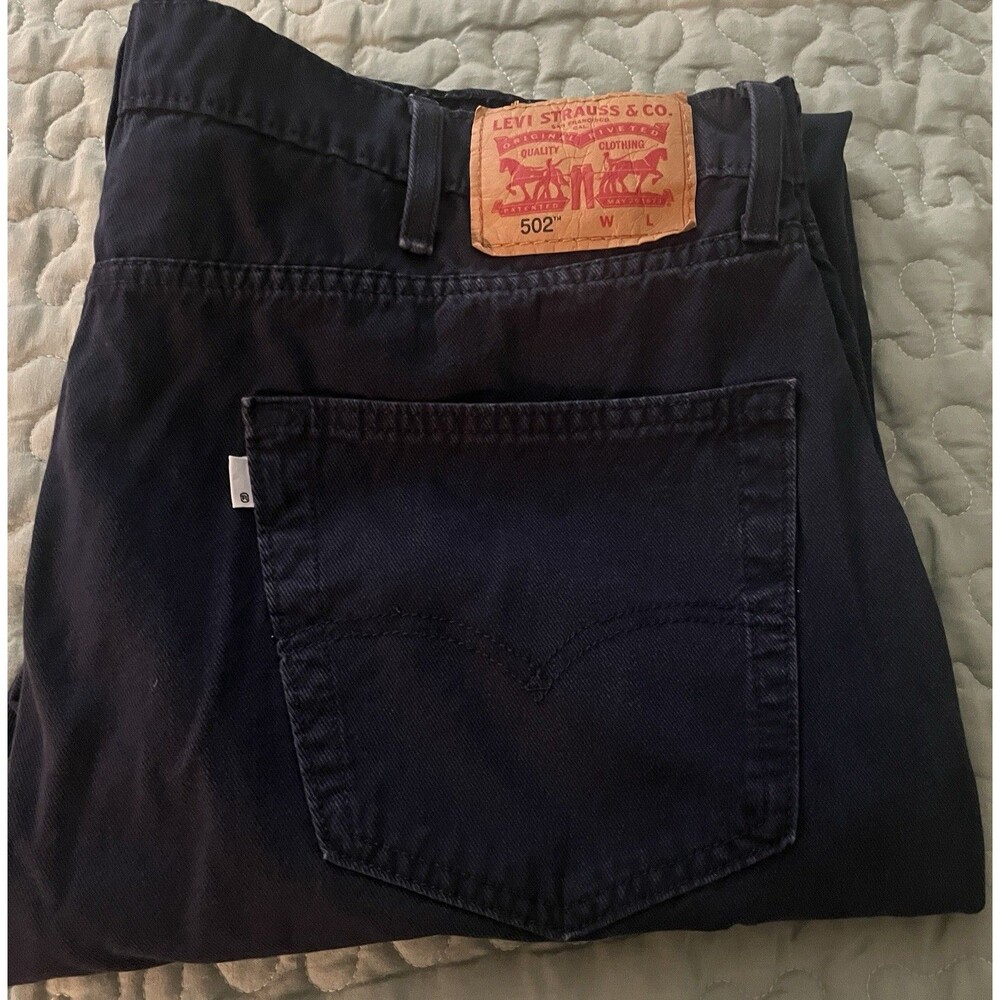 Levis 502 Pants Men’s 40x38 Regular Taper Twill Chino Dark Navy Blue Big & Tall